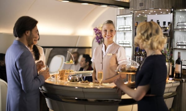One of Emirates' first class Onboard Lounges
