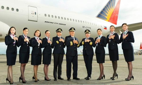 The flight crew of one of Philippine Airlines' many airliners.