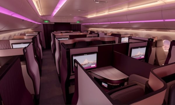 Qatar Airways' sleek and modern Q Suite business class