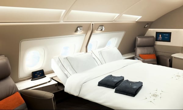One of the double suites aboard Singapore Airlines' extremely luxurious first class,