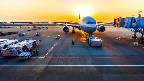 Airplane preparing to board