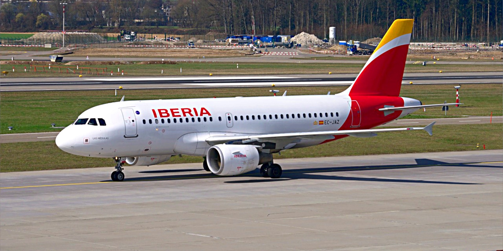 An Iberia airliner on the tarmac.