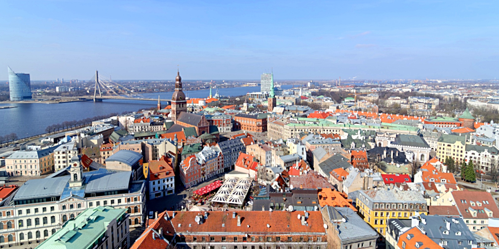 Riga's Old Town is split down the middle by the Daugava River.